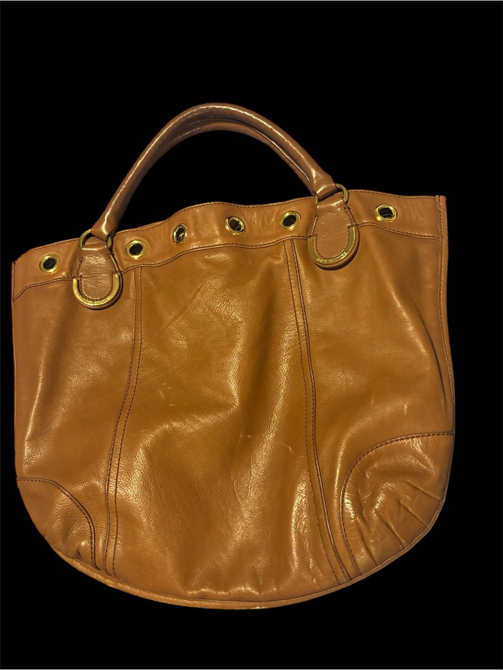 Juicy couture Classic Vintage Tan Leather Tote Bag - Stylish Everyday Carry
